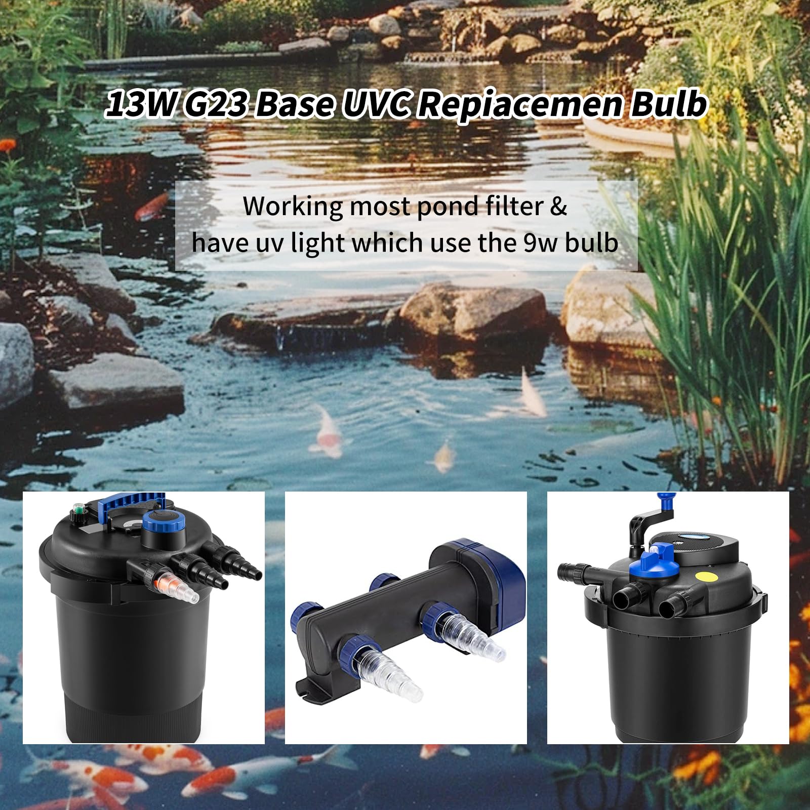 UVCoolplunge bulb showing universal compatibility with popular pond brands.