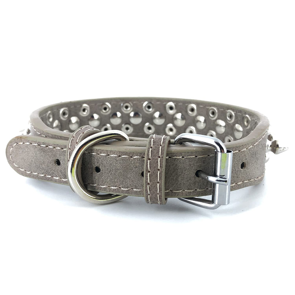 UVONOKAY spiked collar grey side profile supports rugged training sessions