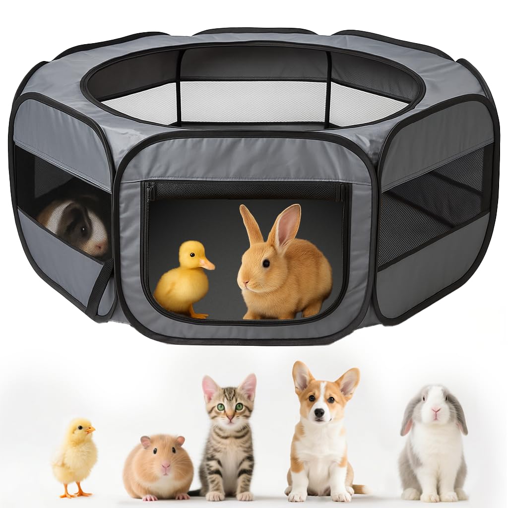 UWE XL playpen with closed panel offers secure indoor play space for small pets
