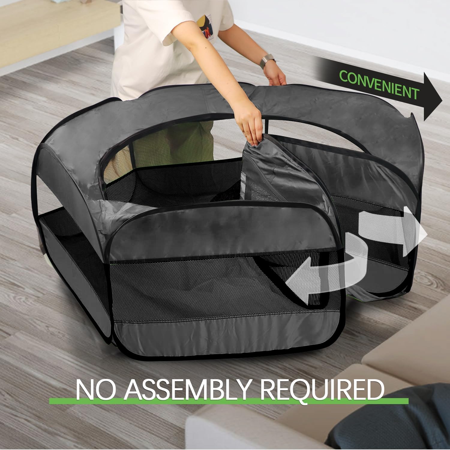 UWE XL playpen outdoor use shows mesh design for fresh air outdoors