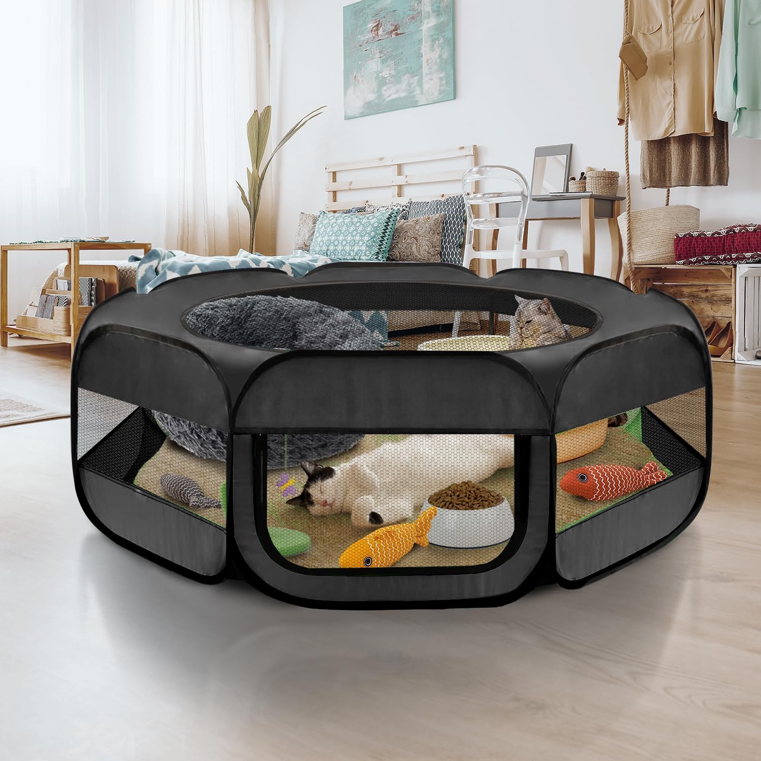 UWE XL playpen spacious area demonstrates large footprint for play