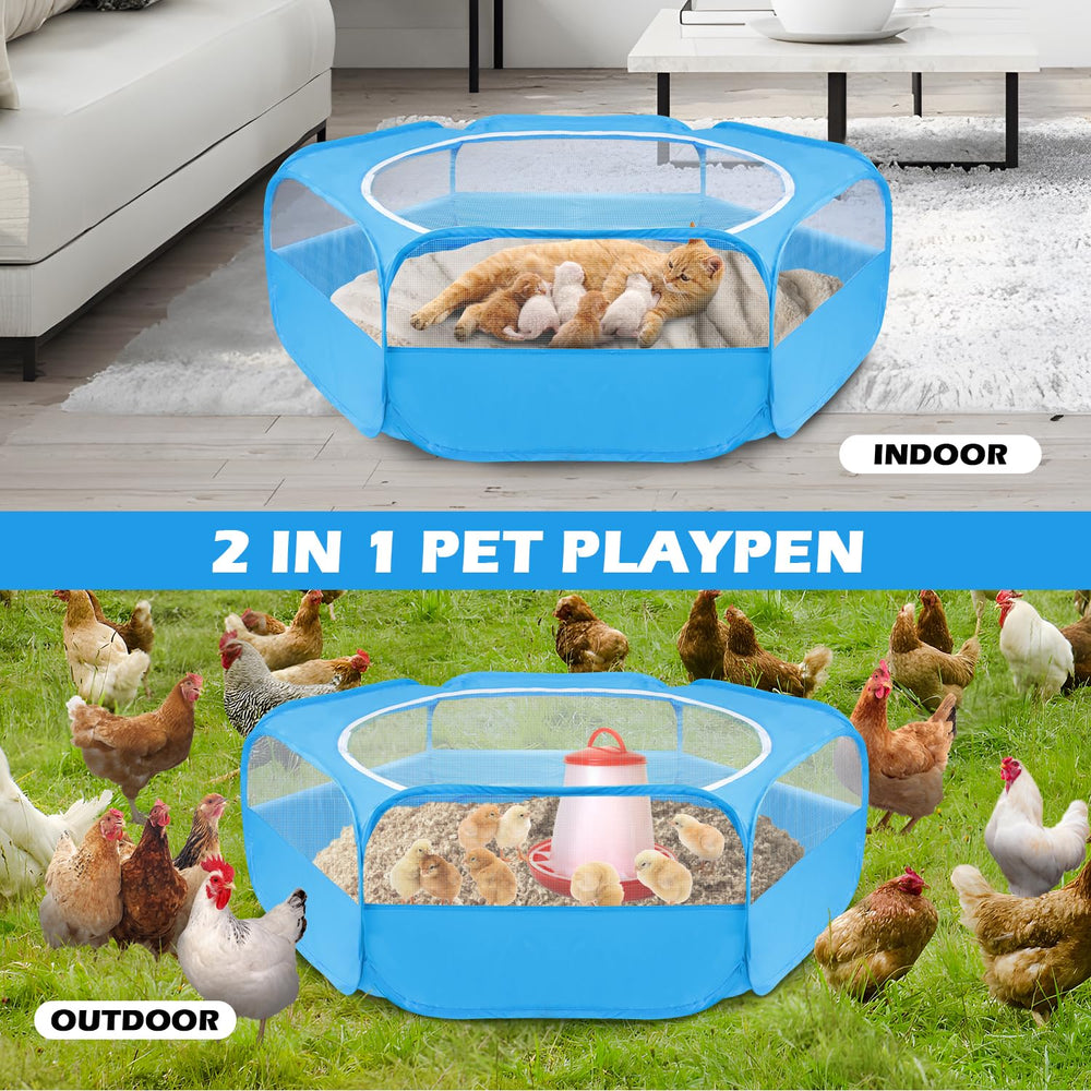 UWE Small Animal Playpen folds up quickly for portable transport