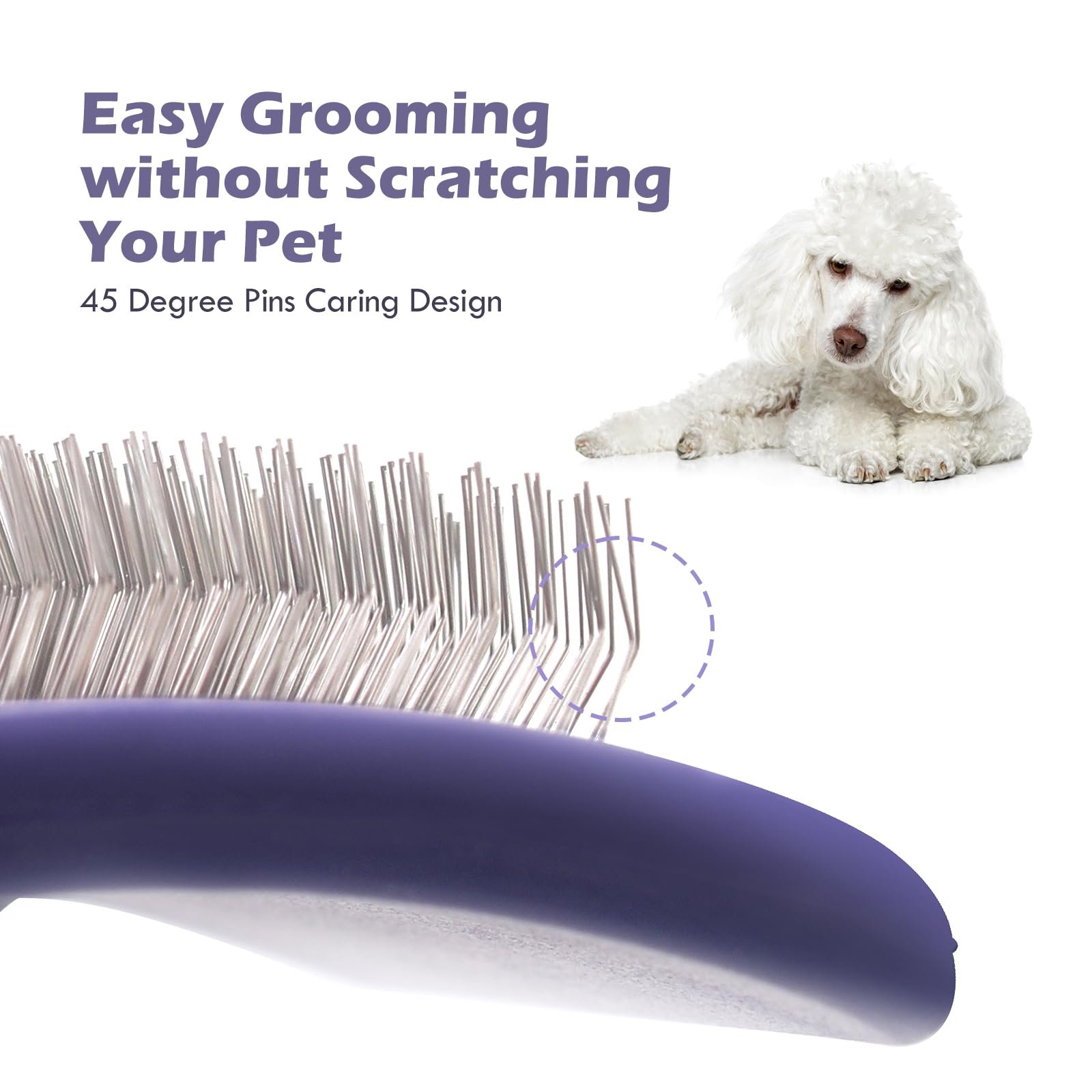 UXIETIN curved-design brush fits pitbulls for efficient grooming.