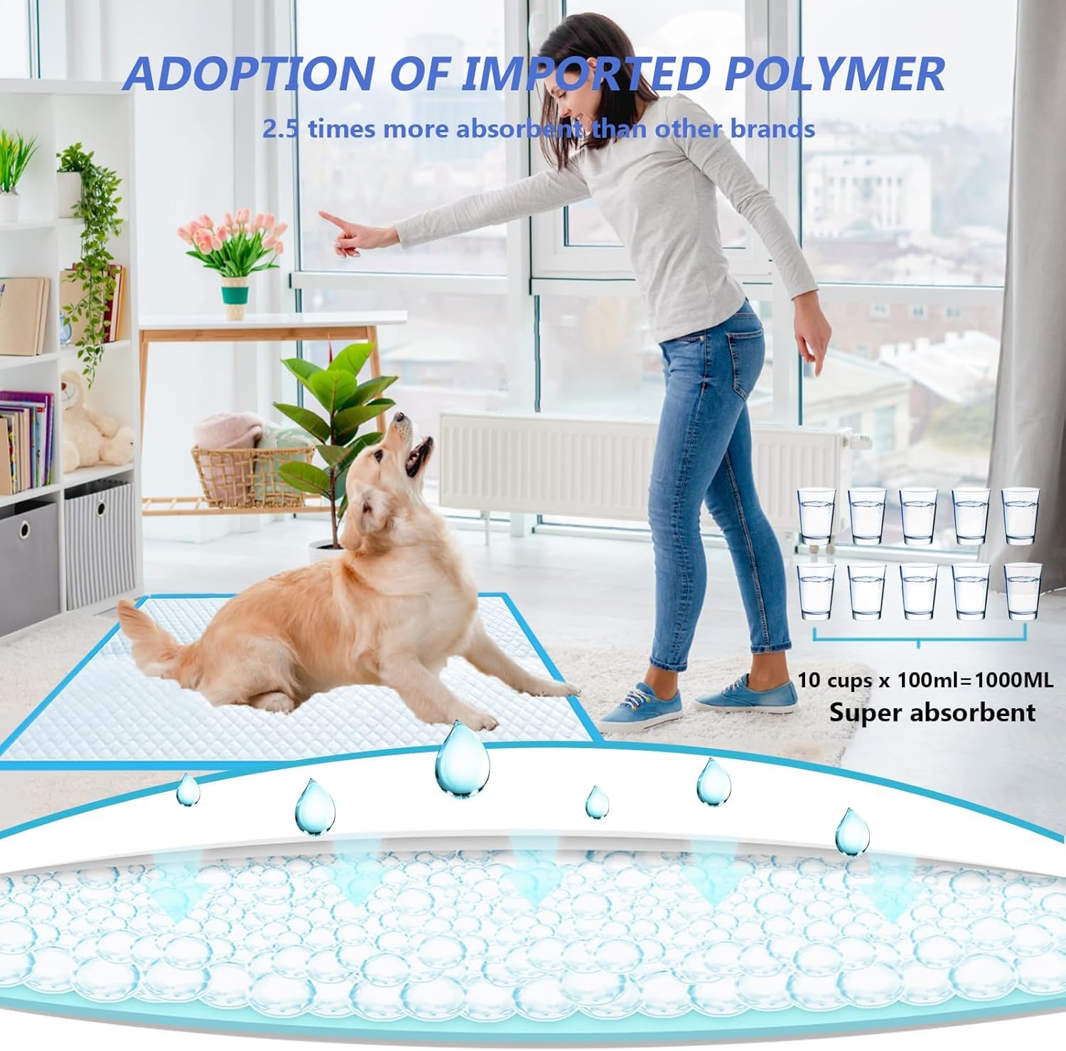 UYDJKLS pads hold up to 10 cups of liquid, reducing frequent changes