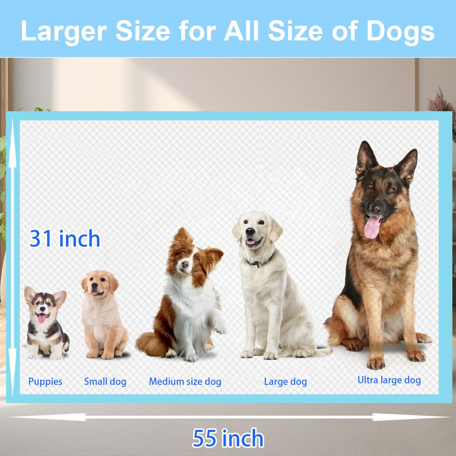 UYDJKLS XXXXL Multi-pet potty pads for dogs, cats, and more
