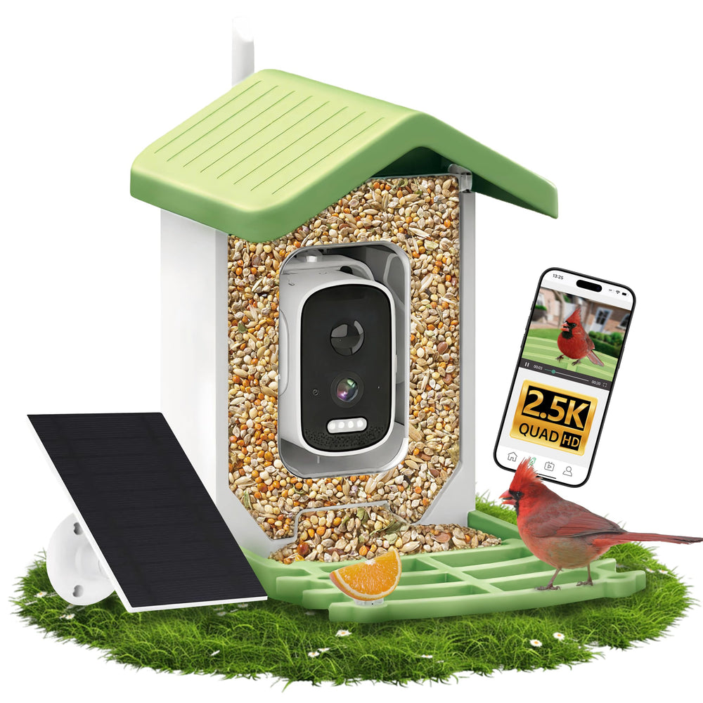 UYIDDIN bird feeder camera front view captures vivid backyard birds in action.