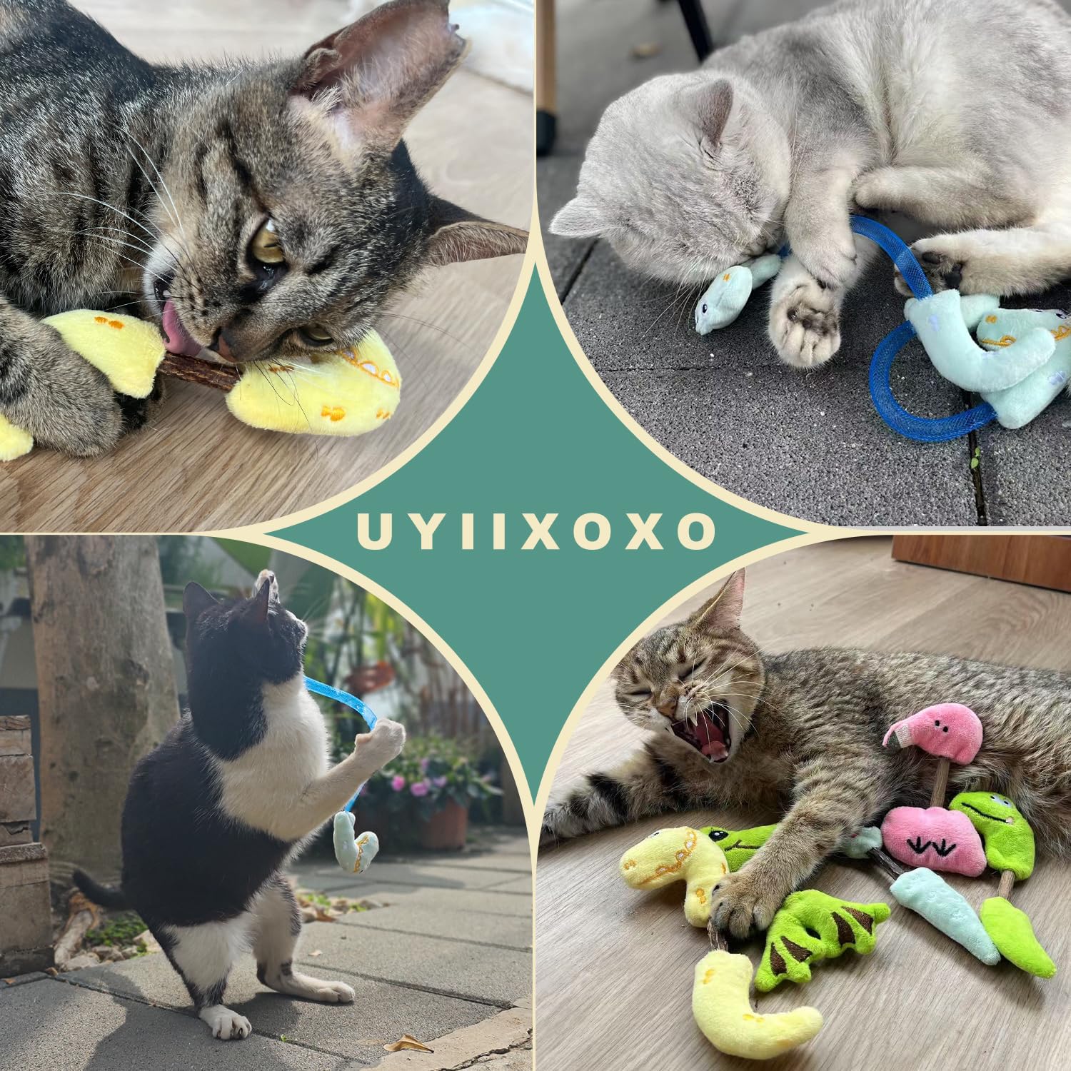 uyiixoxo 10-pack cat toys provides versatile daily play and long-lasting variety for cats.