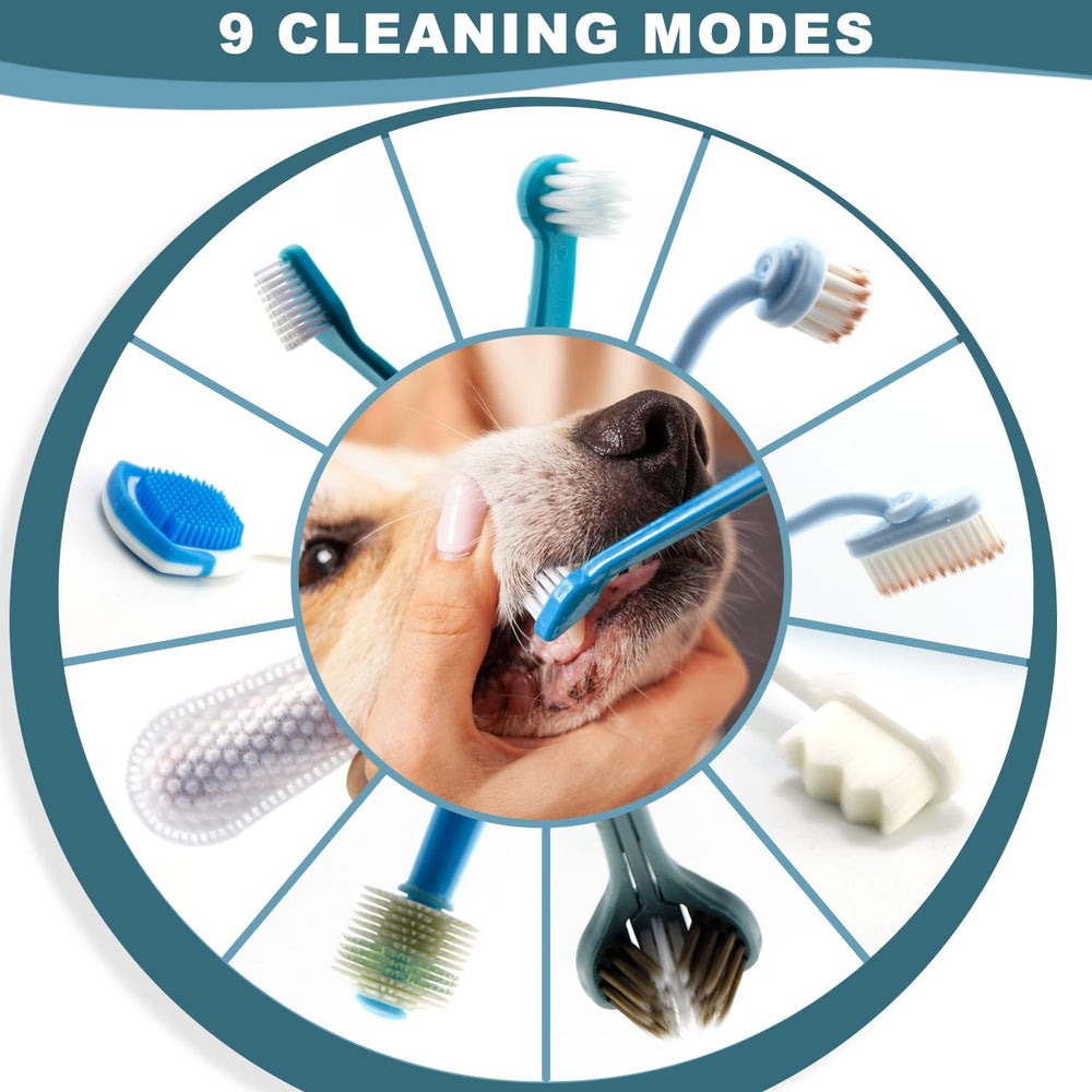 uyiixoxo dog toothbrush kit daily home dental care with replaceable bristles.