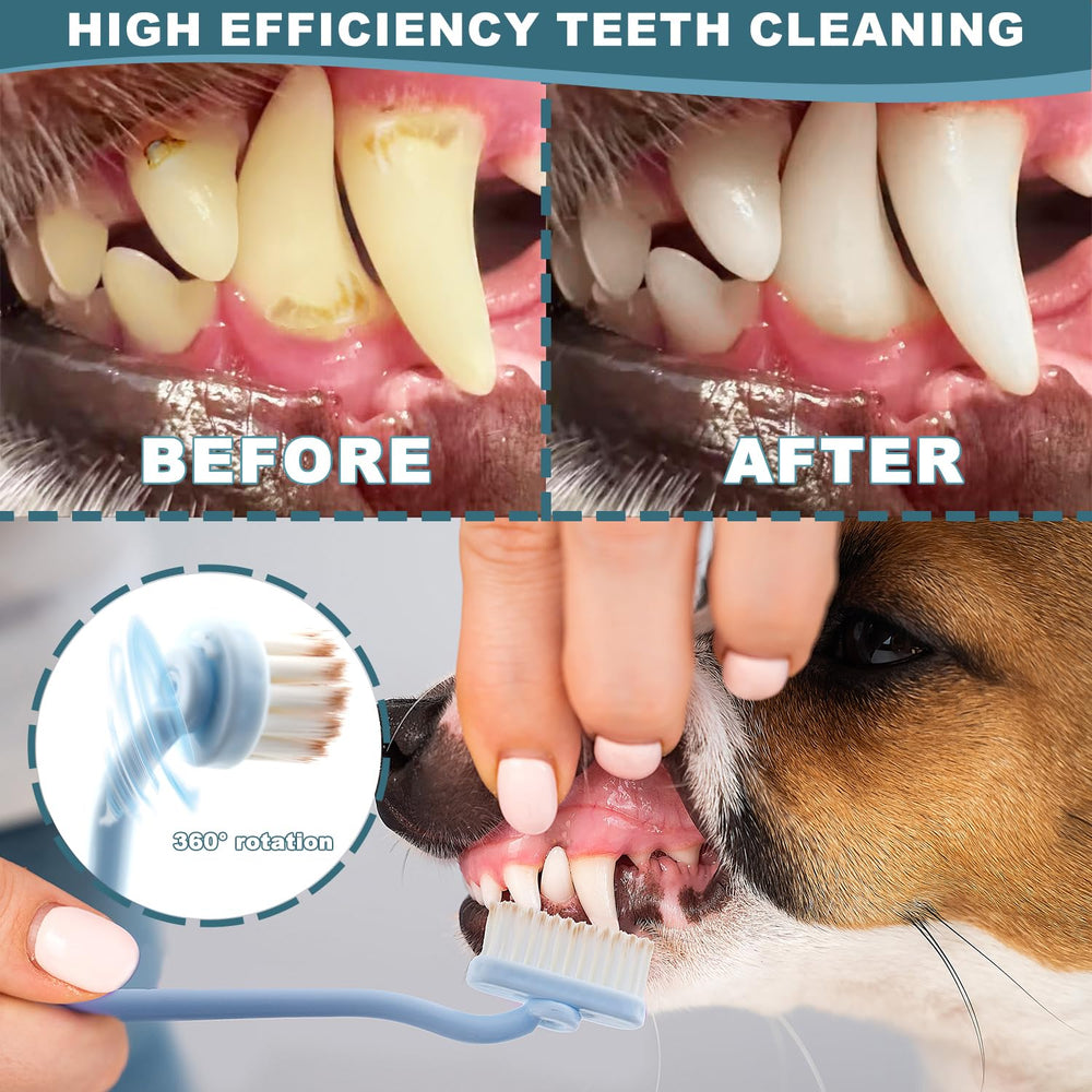 uyiixoxo dog toothbrush kit replaceable heads for ongoing dental care and hygiene.