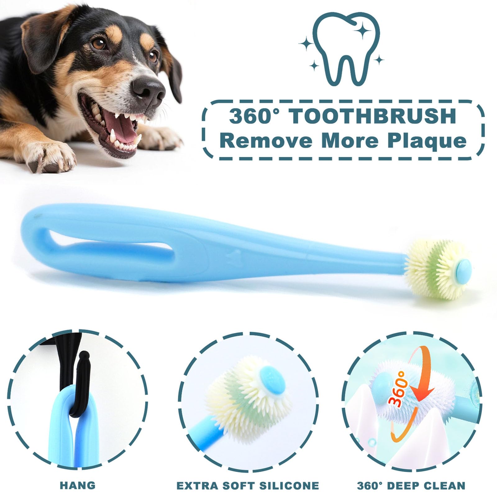 uyiixoxo dog toothbrush kit soft silicone finger sleeve for comfortable grip.