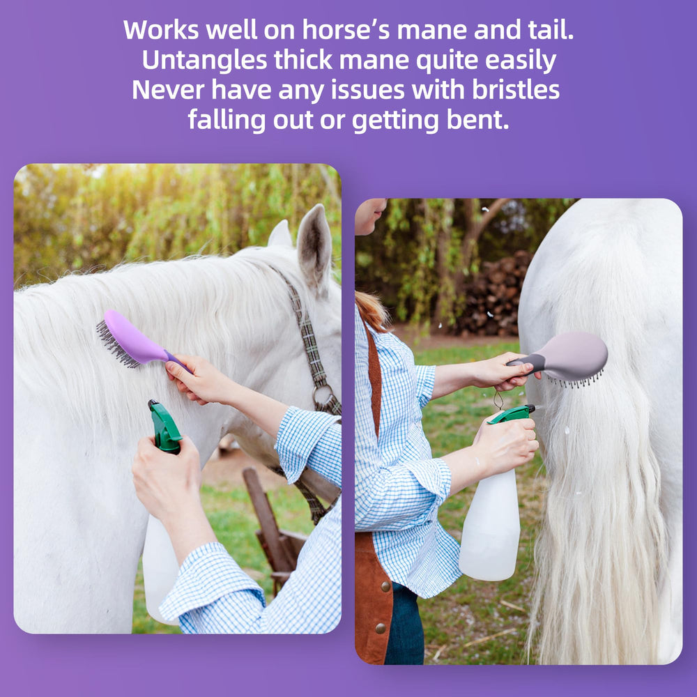 UYLKM equine mane tail comb non slip silicone handle for secure grip