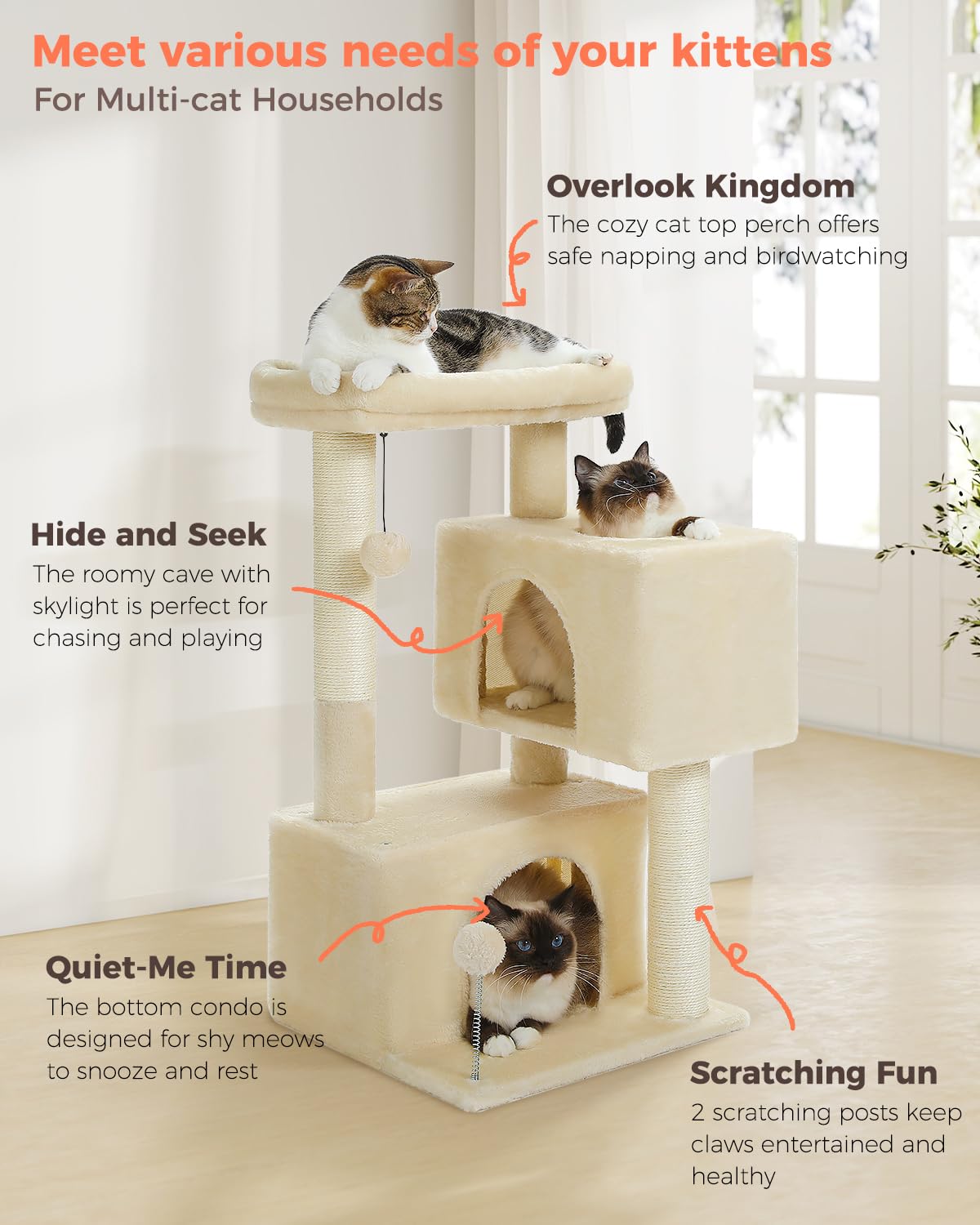 UYMI 32 cat tree sisal posts for natural scratching and claw care