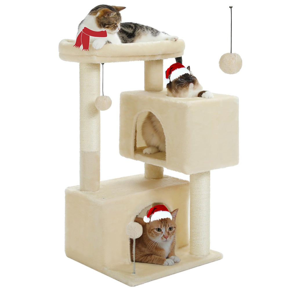UYMI 32 cat tree top perch offers elevated viewing and cozy lounging