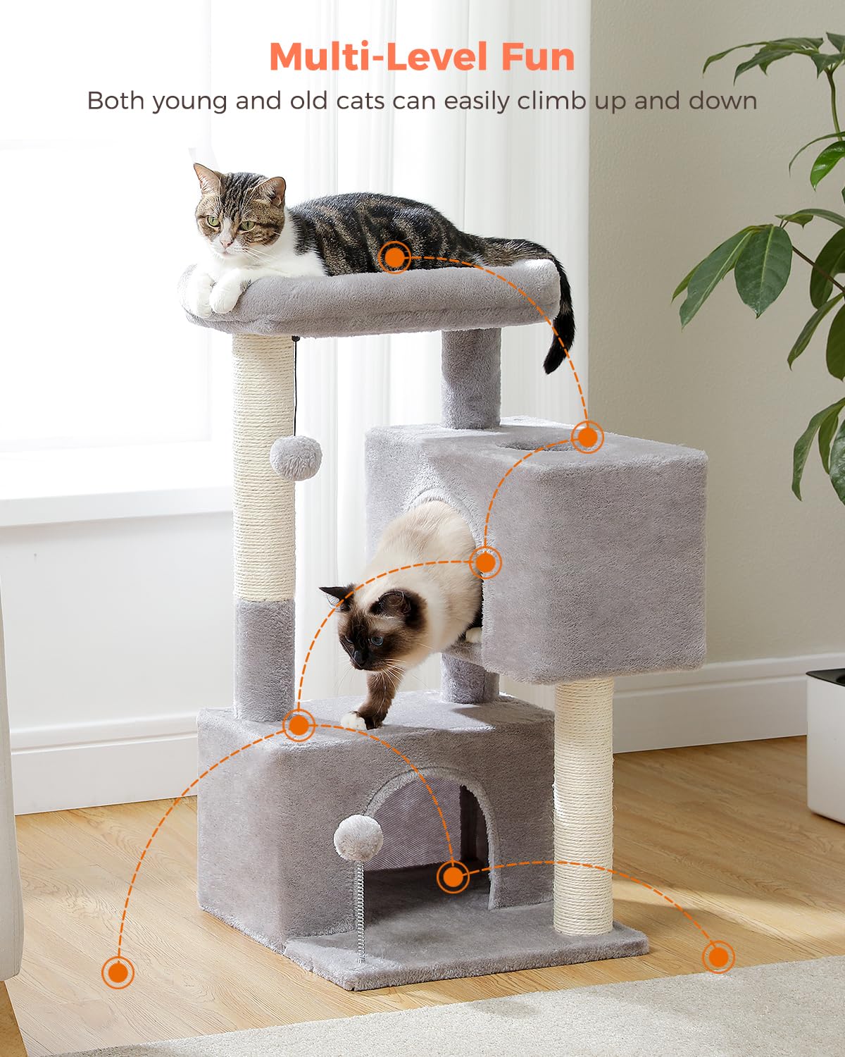 UYMI cat tree compact design fits small spaces without sacrificing style