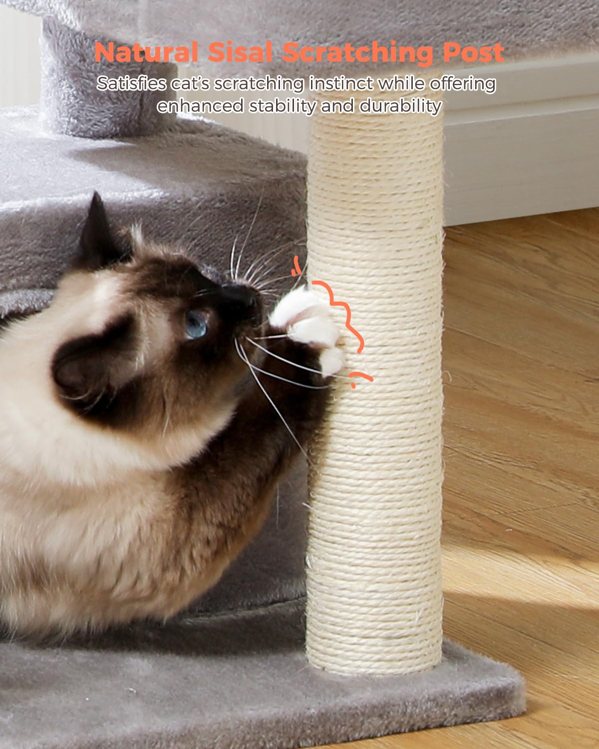 UYMI cat tree supports two or more cats for shared playtime