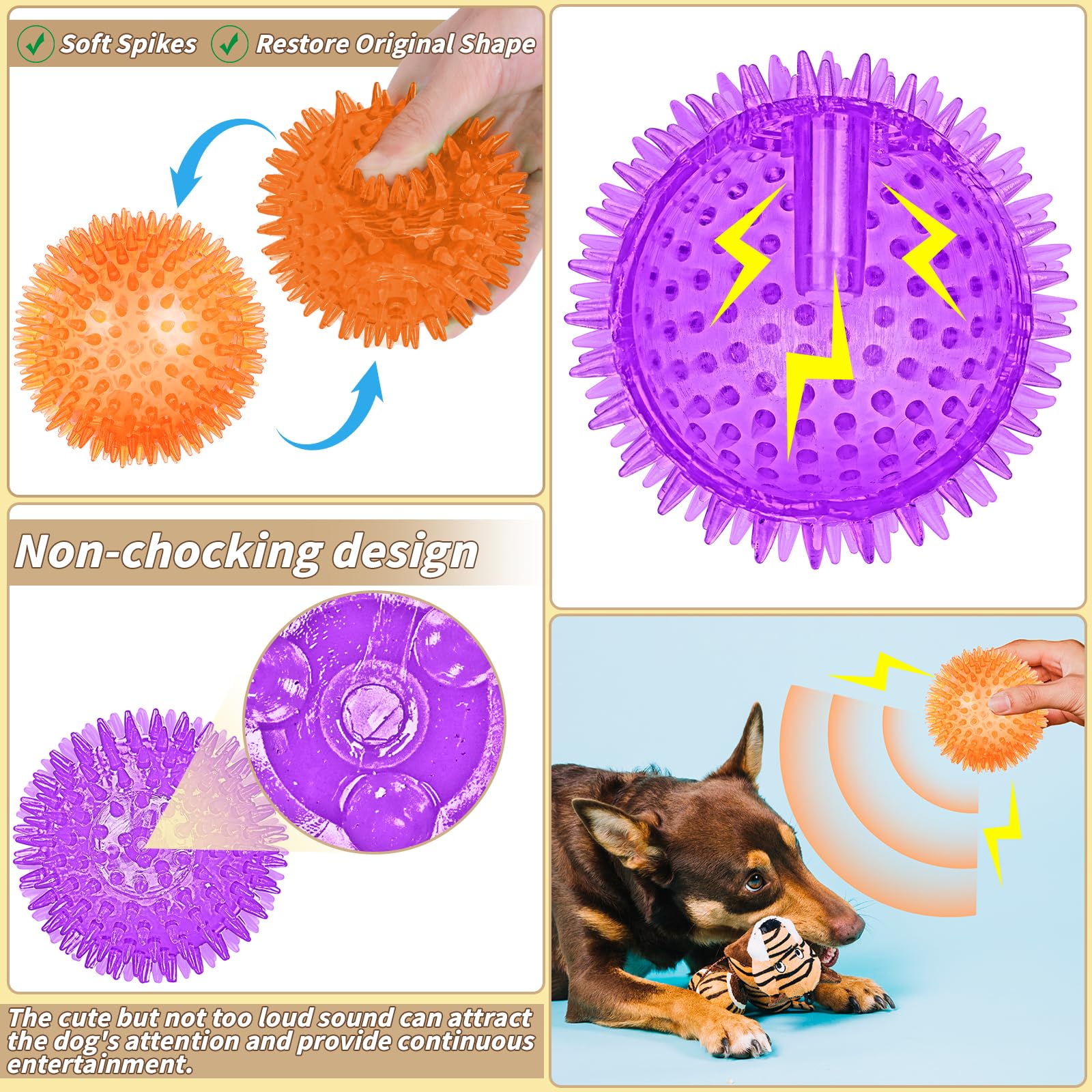 UZLU multi-color squeak toy ball supports interactive fetch and training.