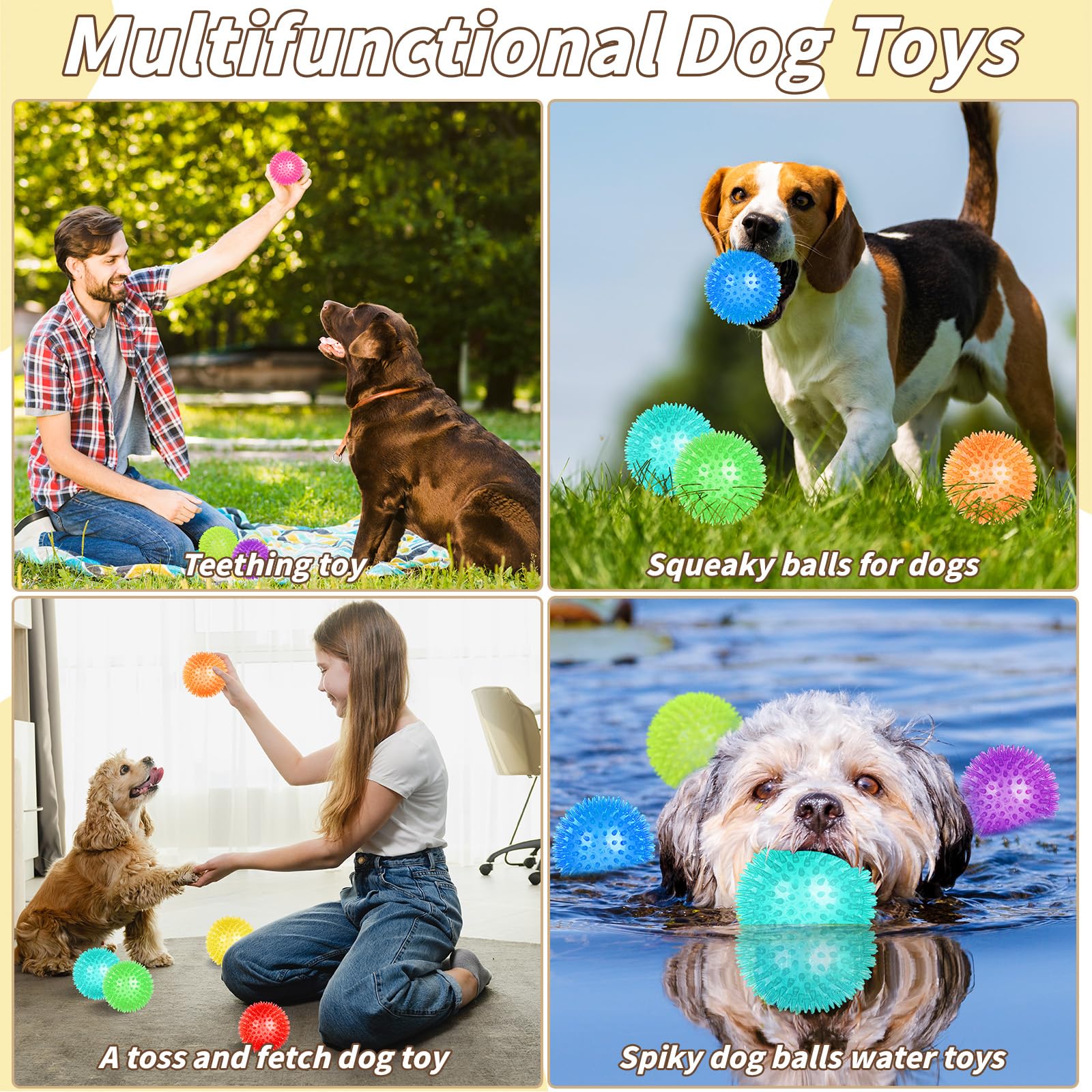 UZLU teething-friendly spike ball with grip for chewing sessions.