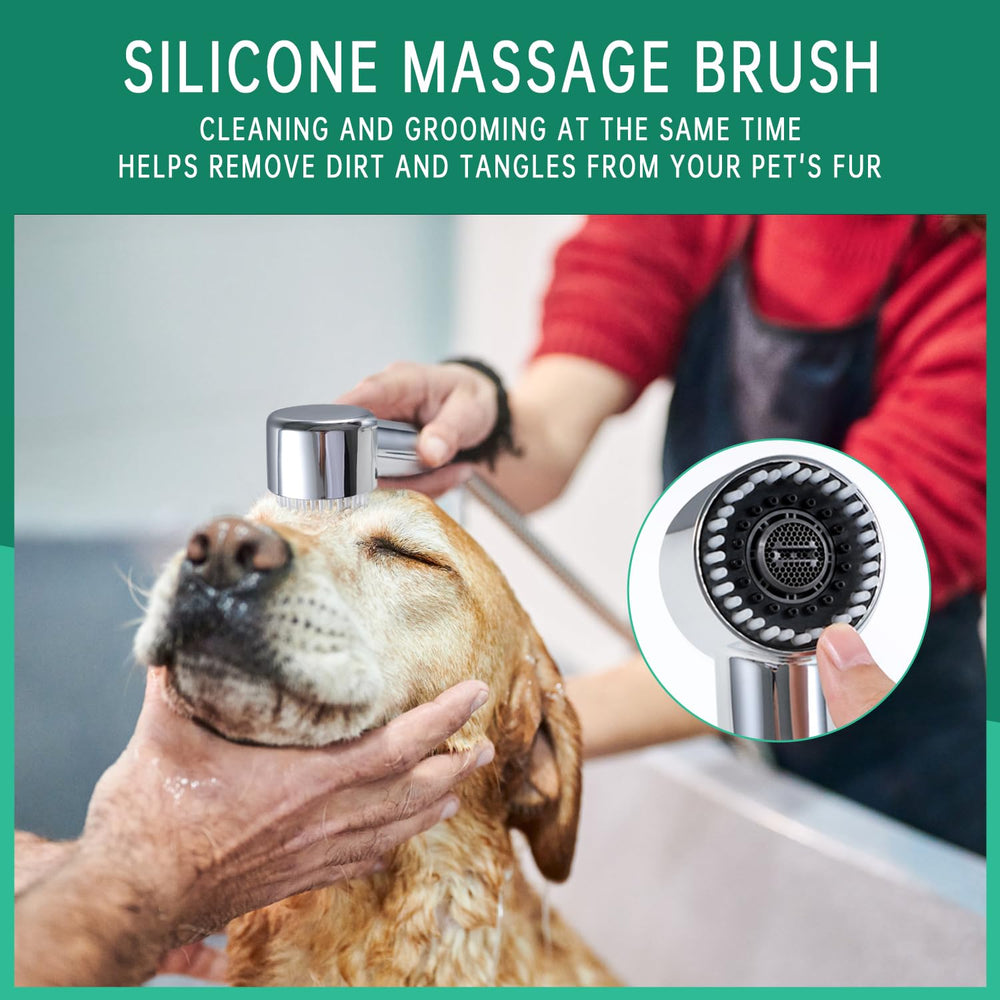 V-Frankness Integrated Brush for Pet Grooming removes dirt and tangles during baths.