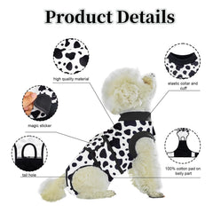 V.PET.B.R dog surgery recovery suit worn on dog shows cone-alternative comfort.