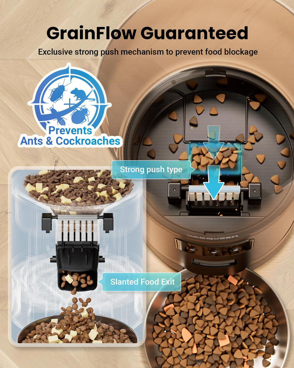 Vacqueen desiccant freshness indicator maintains dry-food quality