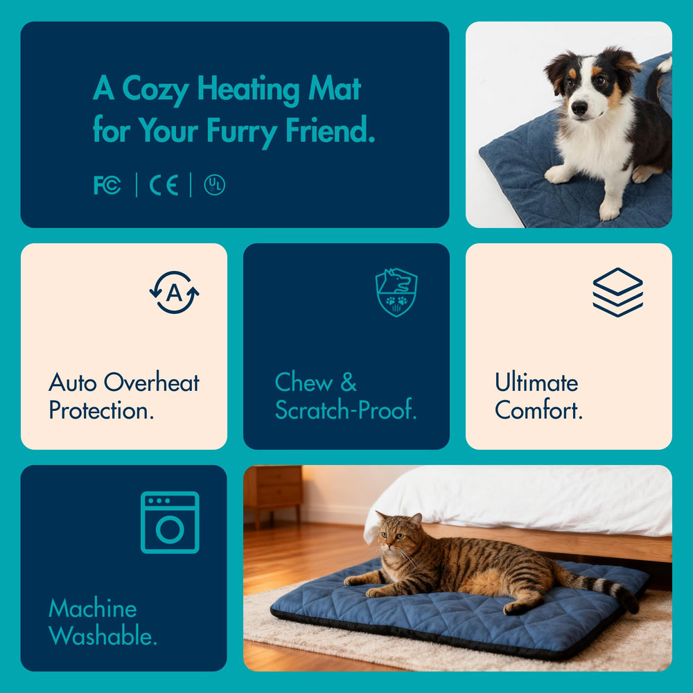 Vagascape dog heating pad's standard rectangular shape fits most spaces.