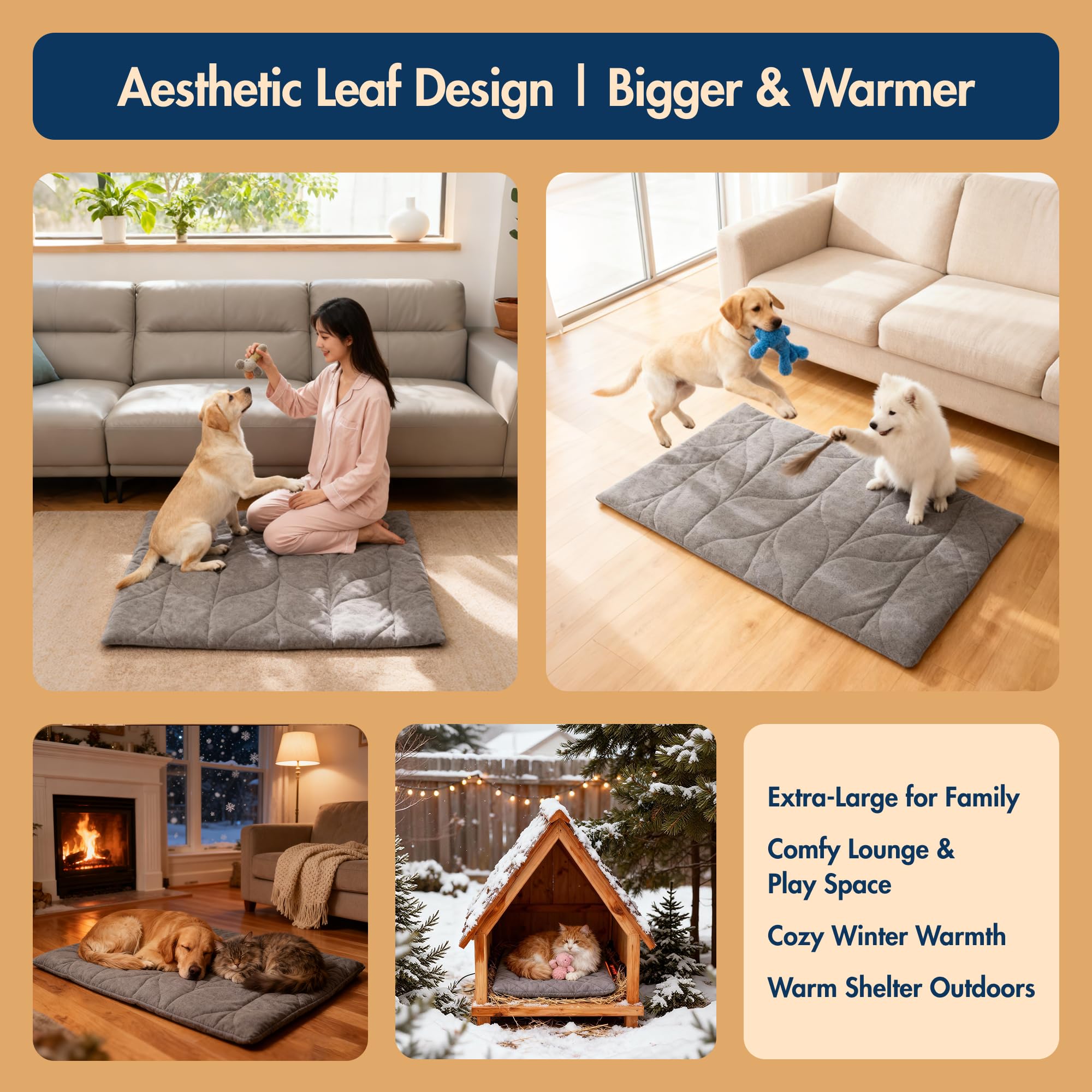 Vagascape dog heating pad waterproof shell keeps pads dry in indoor or outdoor environments