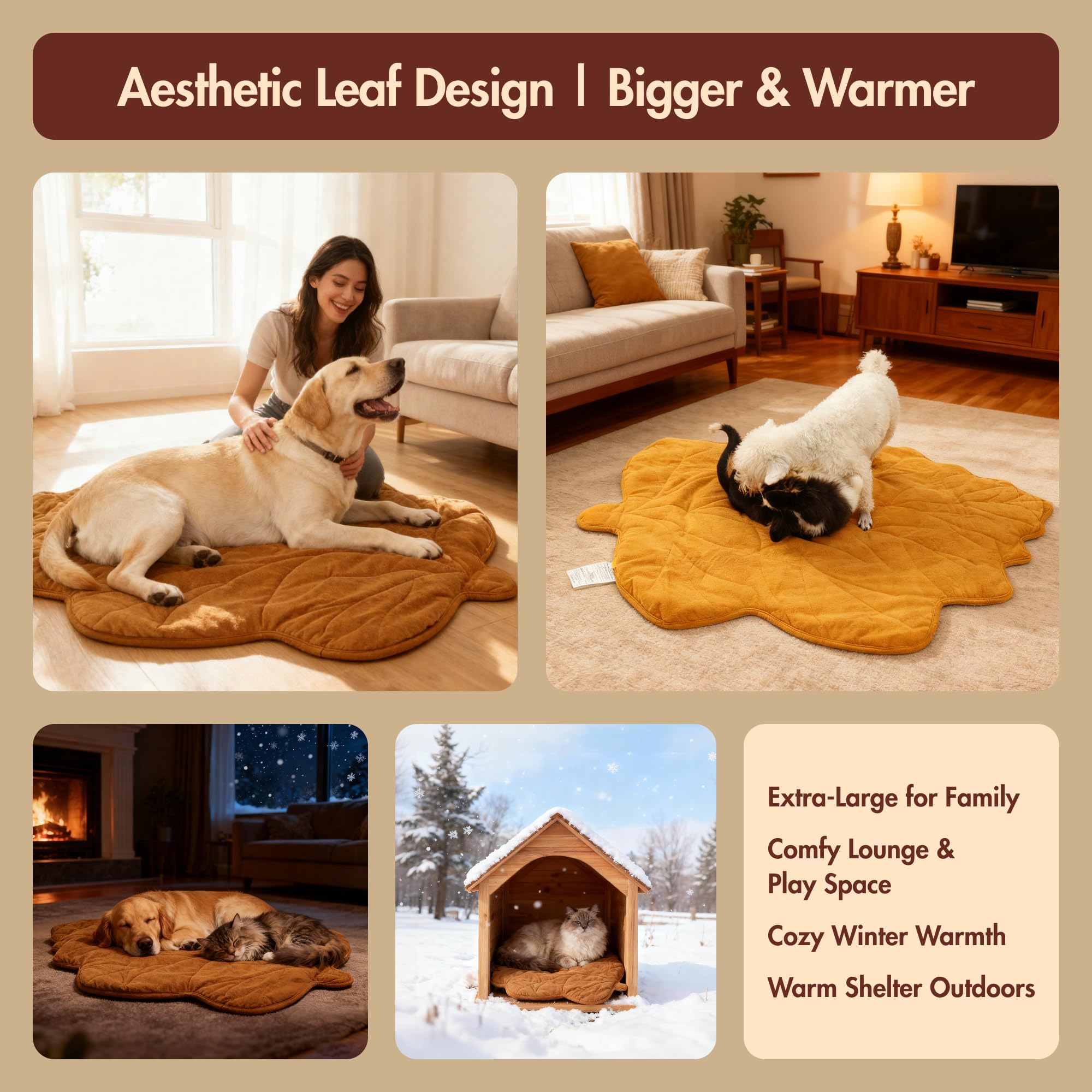 Vagascape maple leaf pattern cover creates a cozy, natural-looking pet space