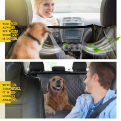 Vailge dog car seat cover mesh window improves air flow and reduces dog anxiety.