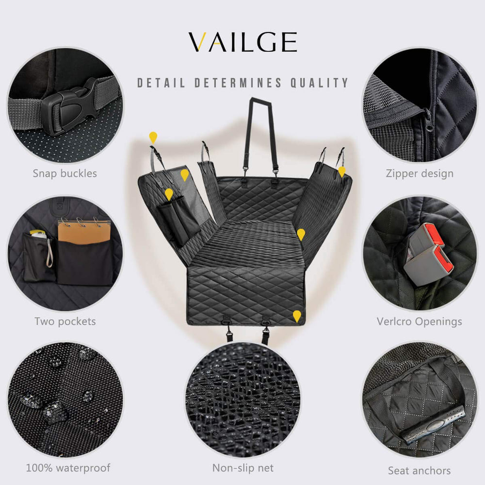 Vailge dog seat cover easy to clean and machine washable.