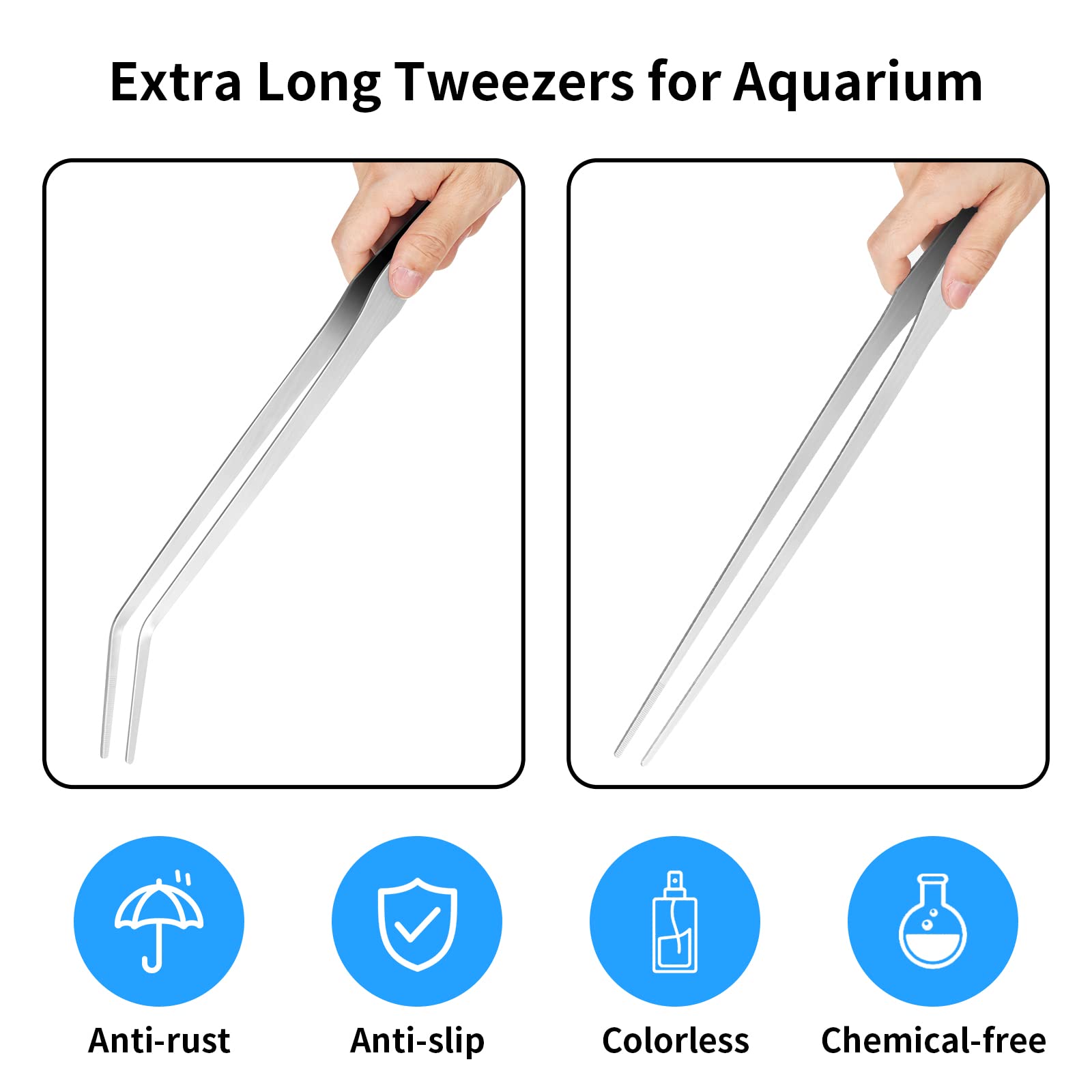 Vaincre ergonomic anti-skid design enhances grip in wet aquarium tasks.