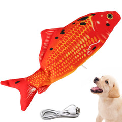 VAIZIQ flopping fish toy side view boosts interactive play and curiosity for dogs