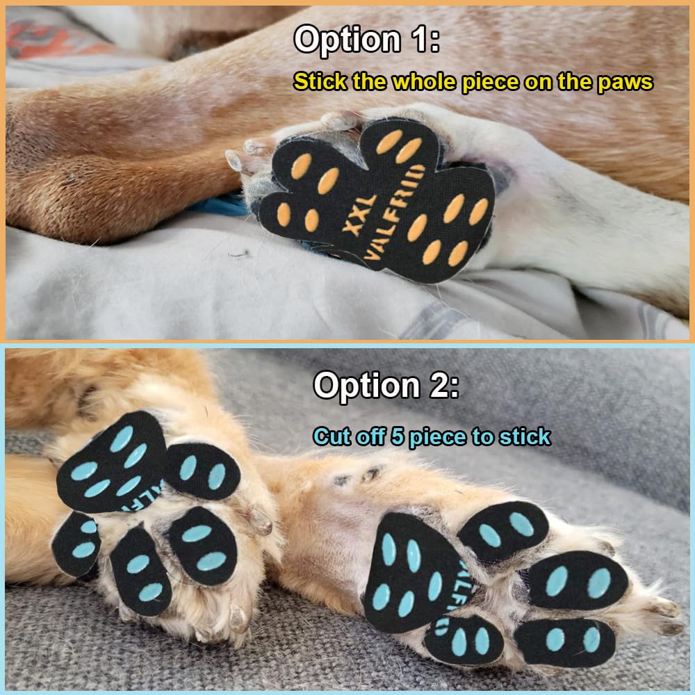 VALFRID dog paw pads pack in hand showing easy application and sizing.