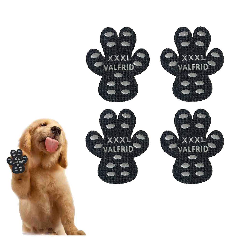 VALFRID dog paw protector on dog provides non-slip traction on hardwood floors