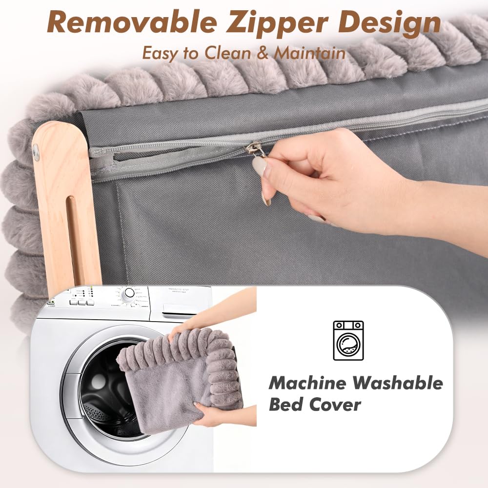 Valigogo cat window perch cushion detail with removable zippered cover for easy cleaning