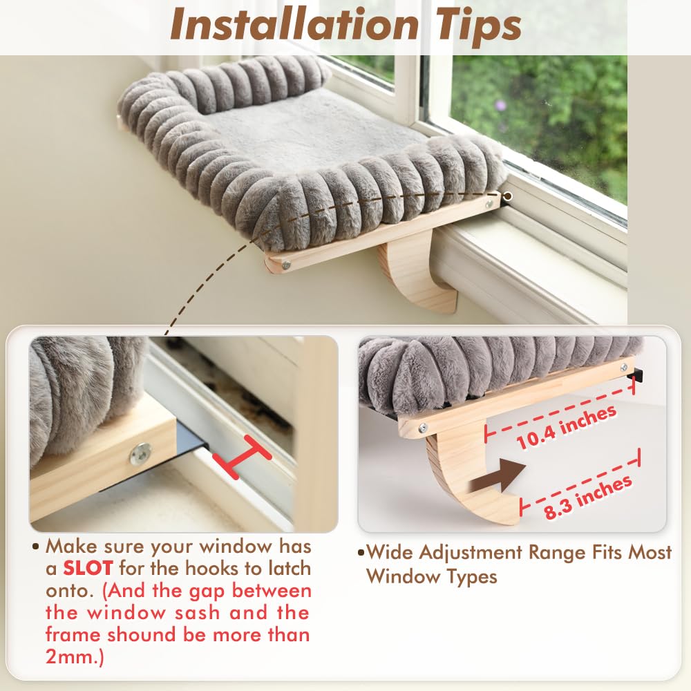 Valigogo white color option window perch fits bright rooms.