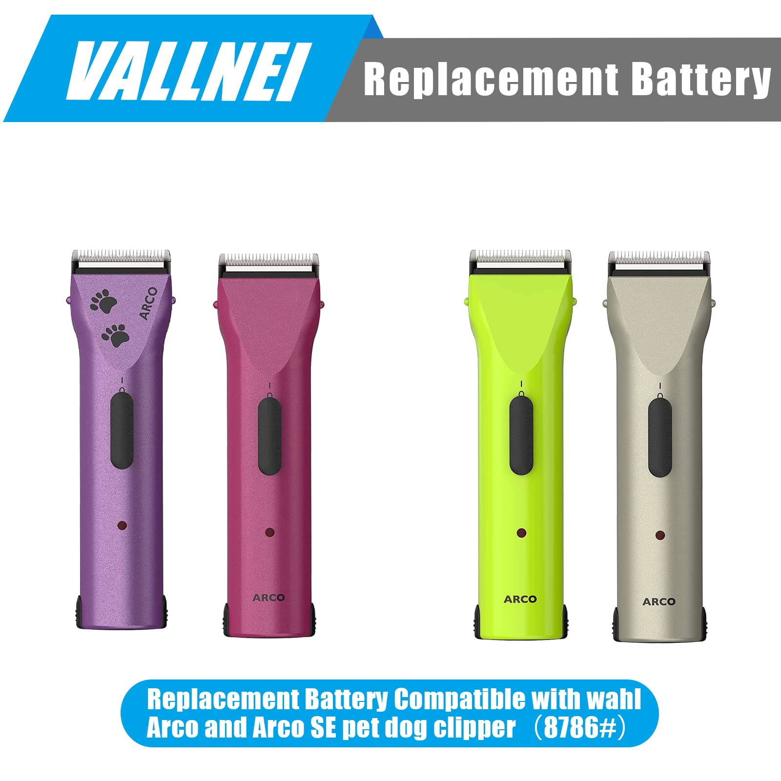 VALLNEI replacement battery with charging dock, ready for continuous grooming power.