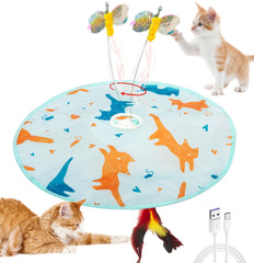 Valonii 2-in-1 cat toy butterfly and feather in motion keeps indoor cats engaged.
