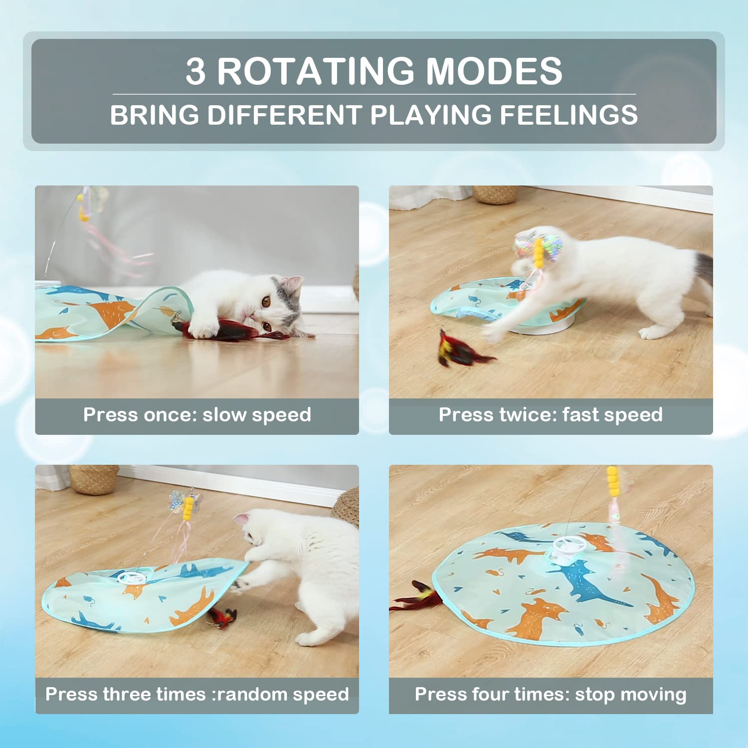 Valonii 2-in-1 interactive cat toy offers butterfly and feather play.