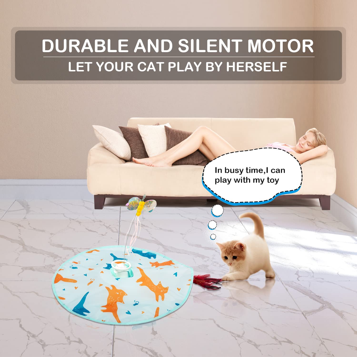 Valonii indoor cat playtime demo showing easy setup and engagement.