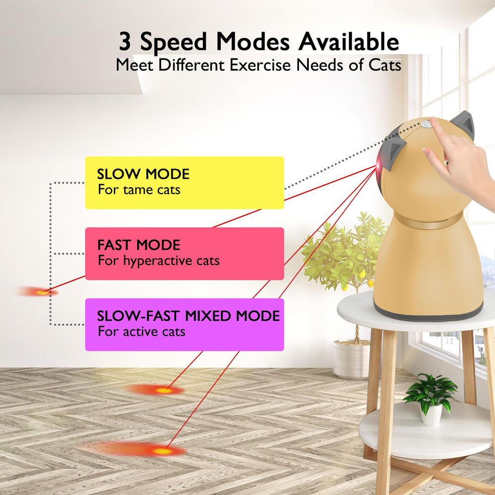 Valonii laser toy offers 3 speed modes for kittens and active or calm play