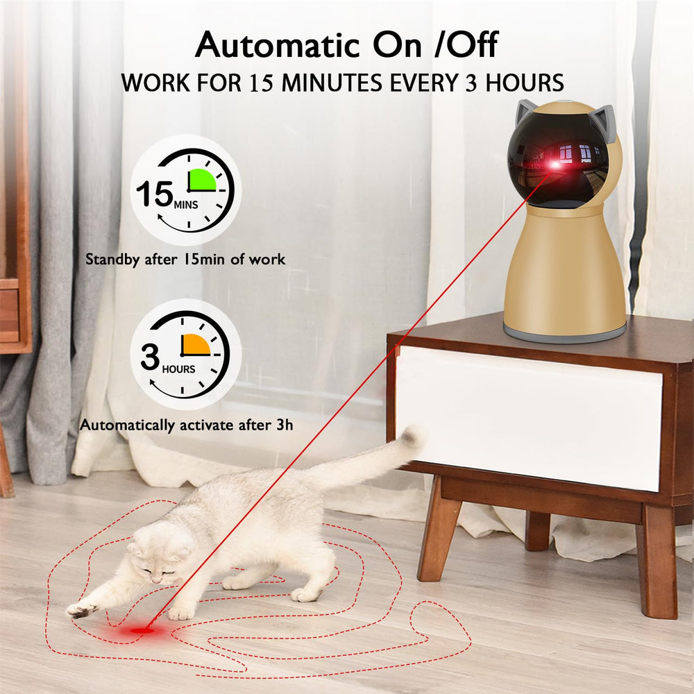 Valonii cat laser toy auto on/off cycles, enabling hands-free entertainment when you're busy