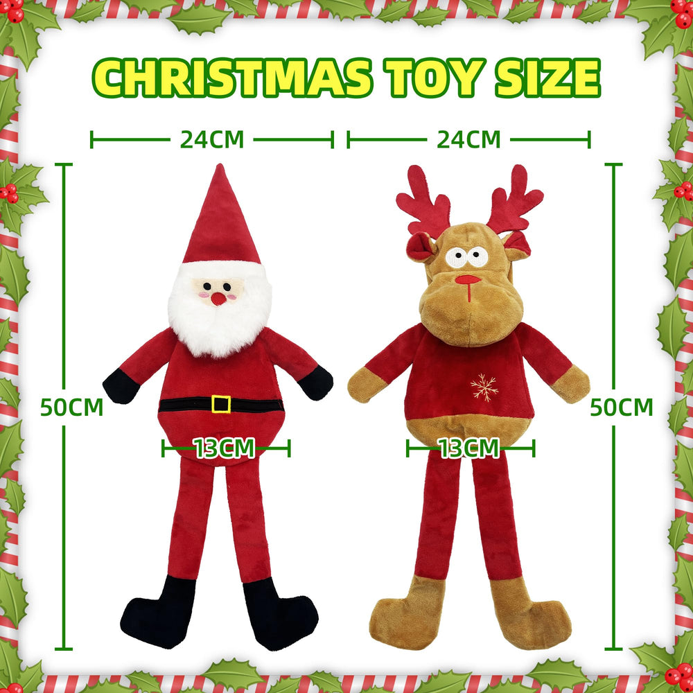 Valuepeak reindeer Christmas dog toy with crinkle for sensory engagement