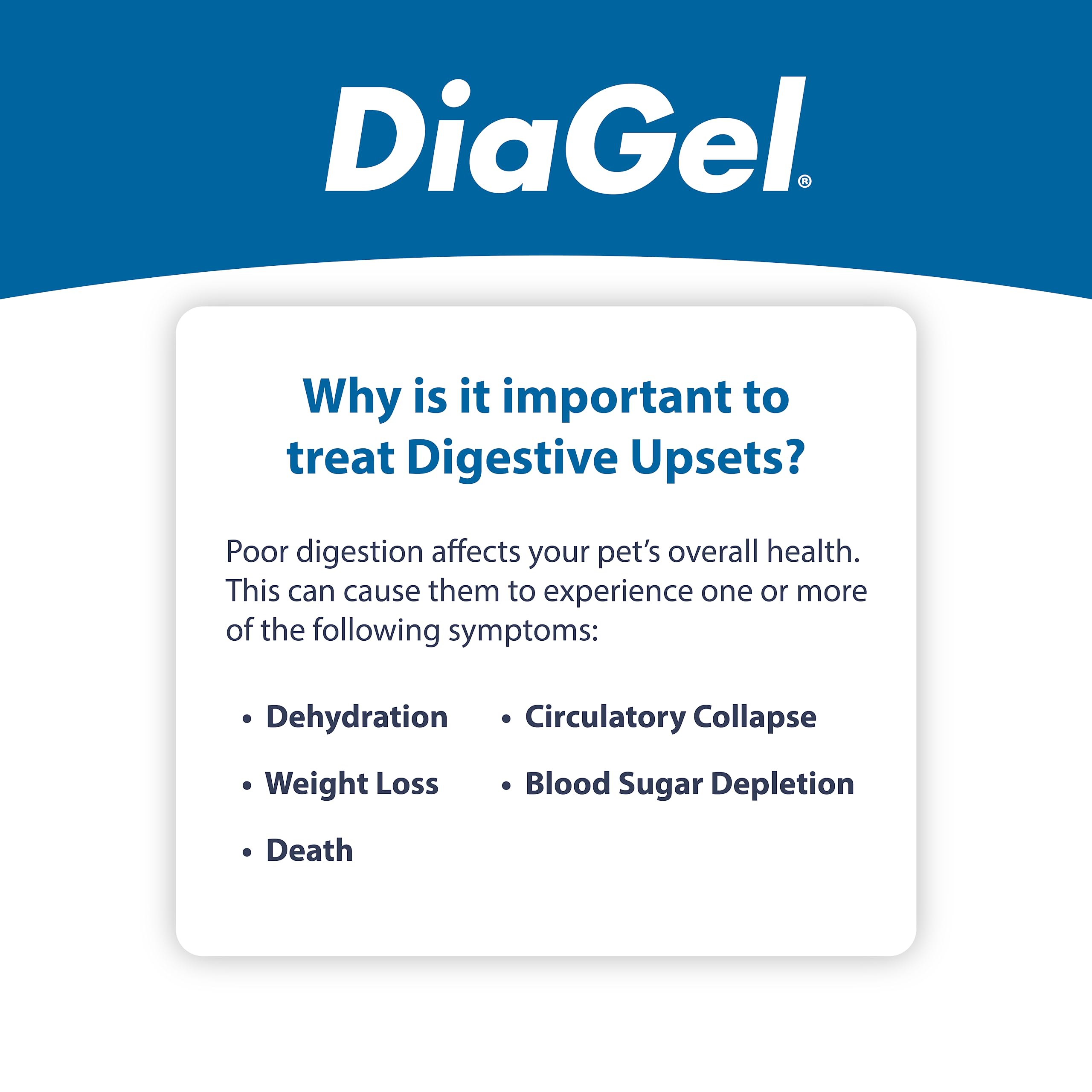 Van Beek Natural Science DiaGel kittens digestive-support graphic highlights GI function support.
