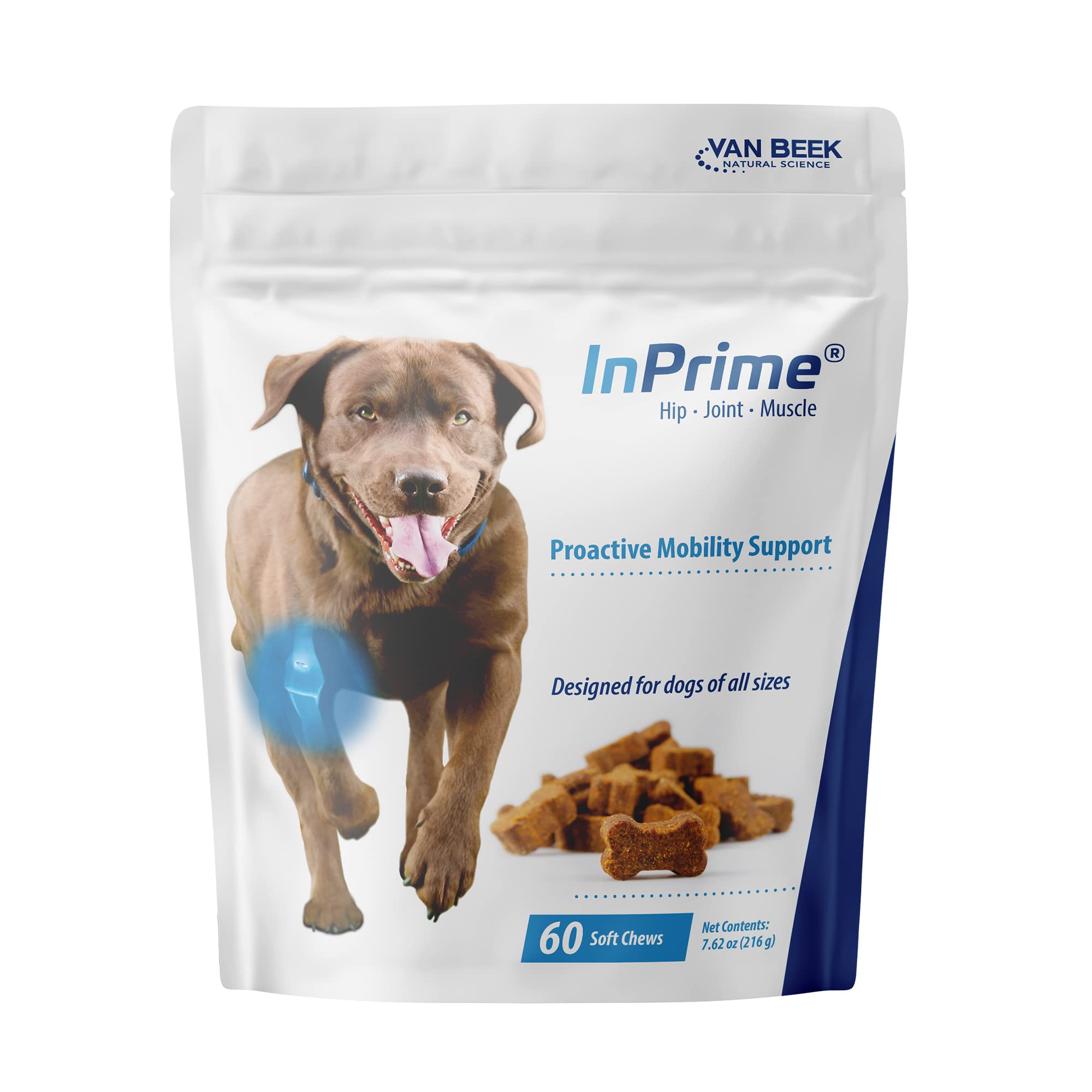 Van Beek-Natural Science InPrime canine soft chews bottle provides palatable joint support