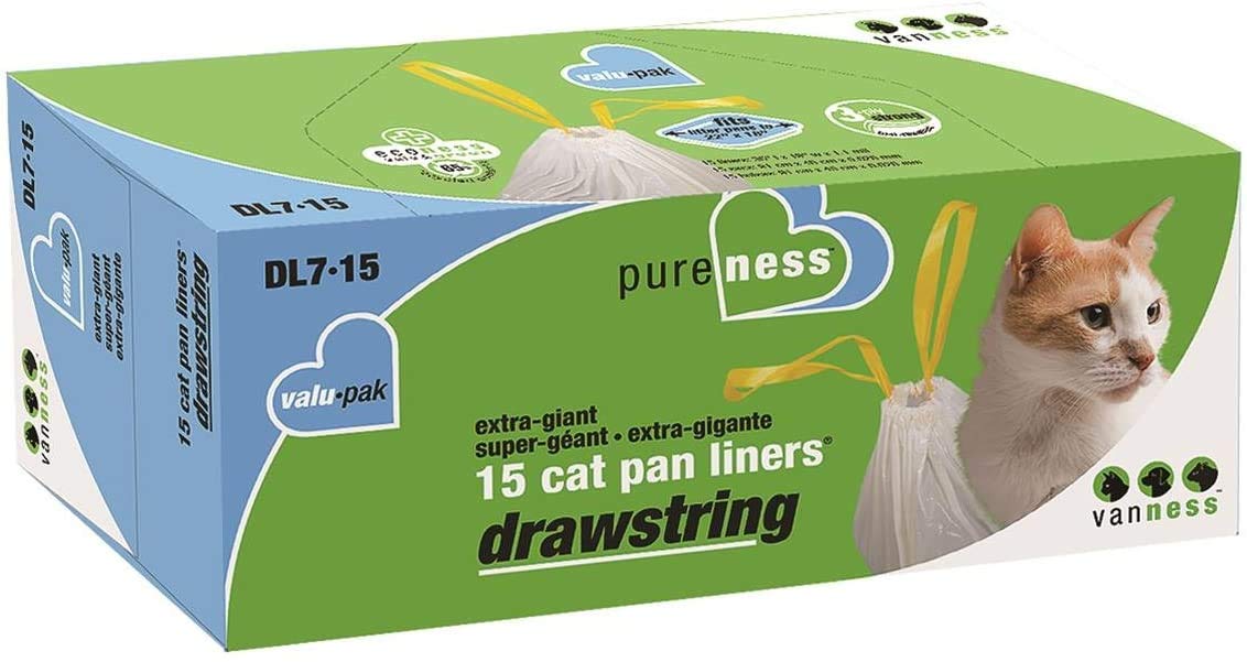 Van Ness DL715 Pureness liner with drawstring closure for mess-free litter cleanup.