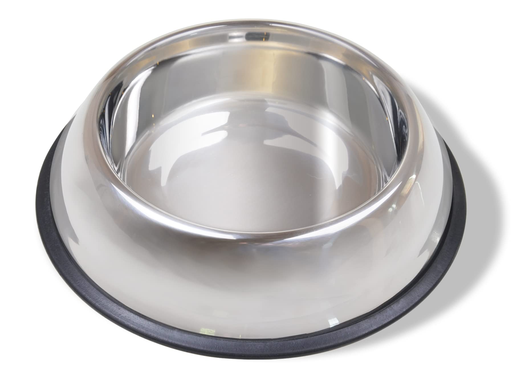 Van Ness large non-tip stainless steel dog bowl front view 64 oz capacity helps prevent spills