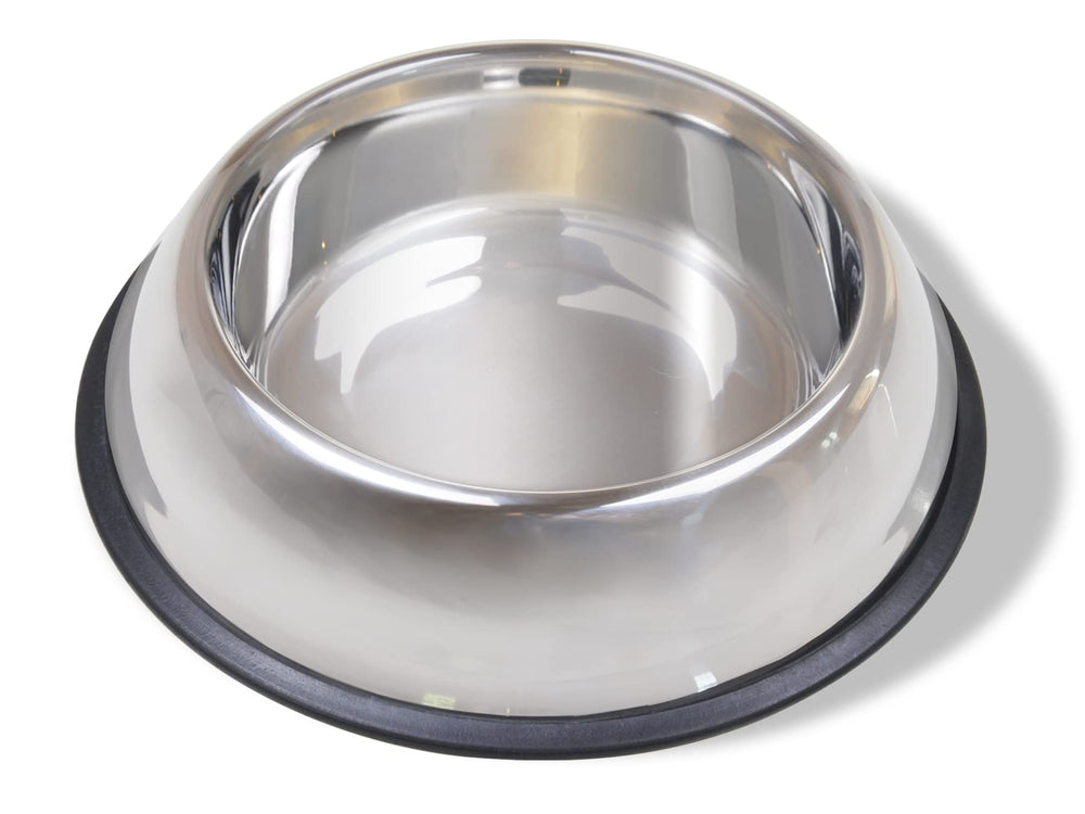 Van Ness large non-tip stainless steel dog bowl front view 64 oz capacity helps prevent spills