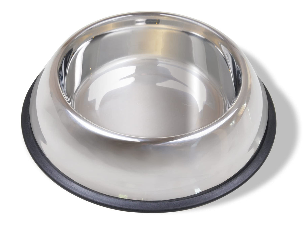 Van Ness large non-tip stainless steel dog bowl front view 64 oz capacity helps prevent spills