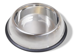 Van Ness large non-tip stainless steel dog bowl front view 64 oz capacity helps prevent spills
