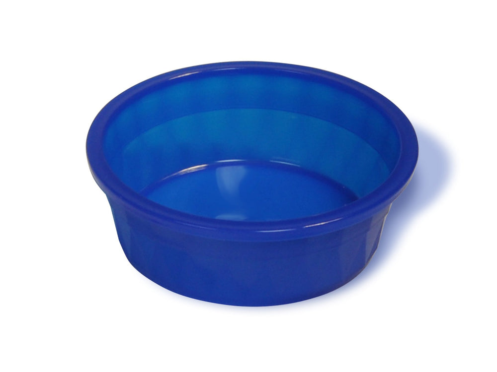 Van Ness heavy-weight translucent blue bowl, ideal for large dogs' meals and water.